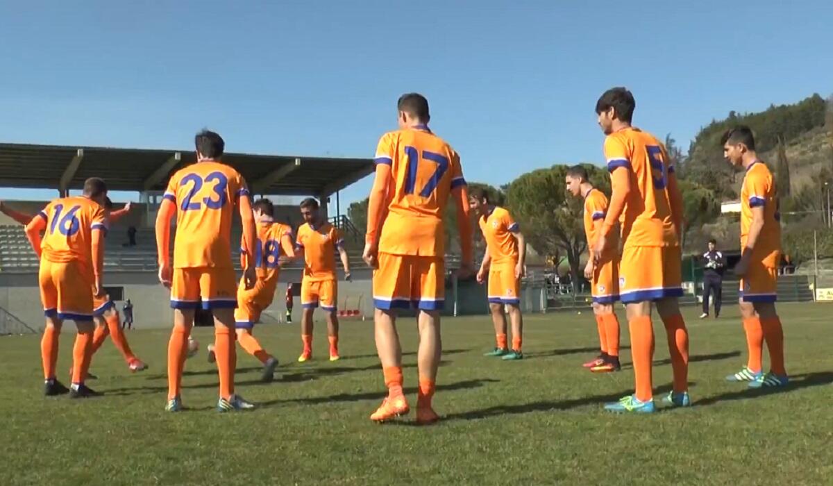 Rappresentativa Serie D durante il riscaldamento