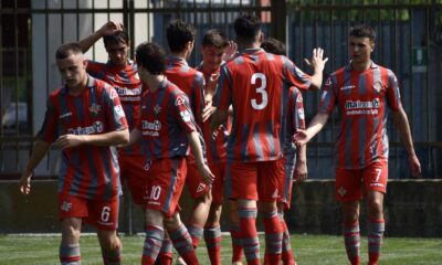 Un'esultanza della Cremonese: foto Luca Bozzetti