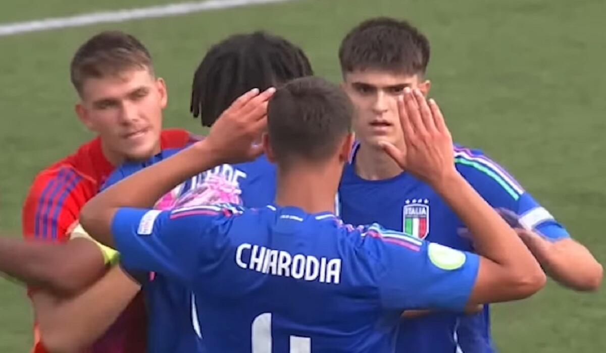 Esultanza Italia U19 Chiarodia